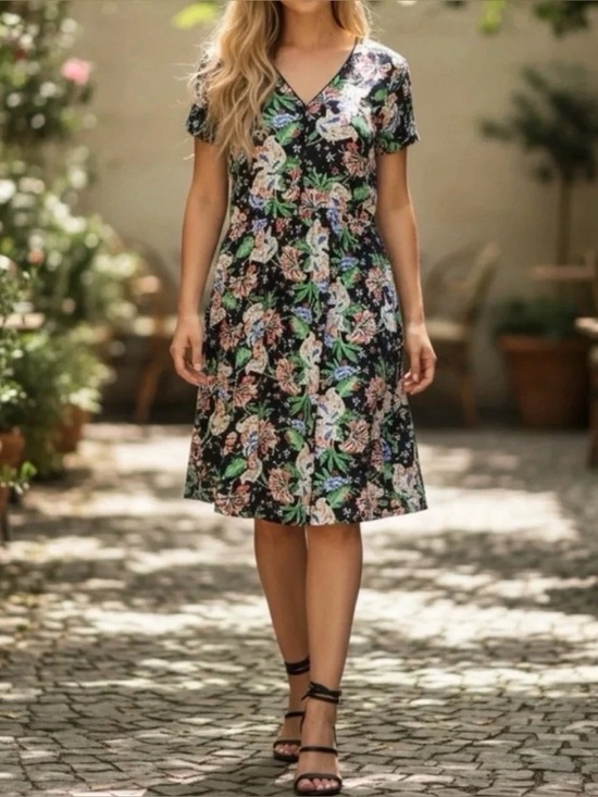 J. Crew Dresses & Skirts - J. Crew Short‎ Sleeve Button Front Dress in Island Floral Size 6 Bohemian